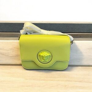 Versace Lime Green Vitello Shoulder Bag